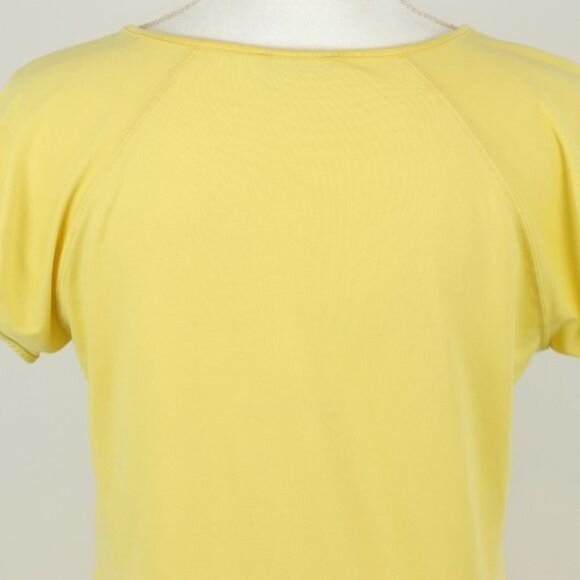 The North Face Women's Medium Yellow Leaf Scoop Neck Puff Sleeve Tech Tee - Picture 4 of 9